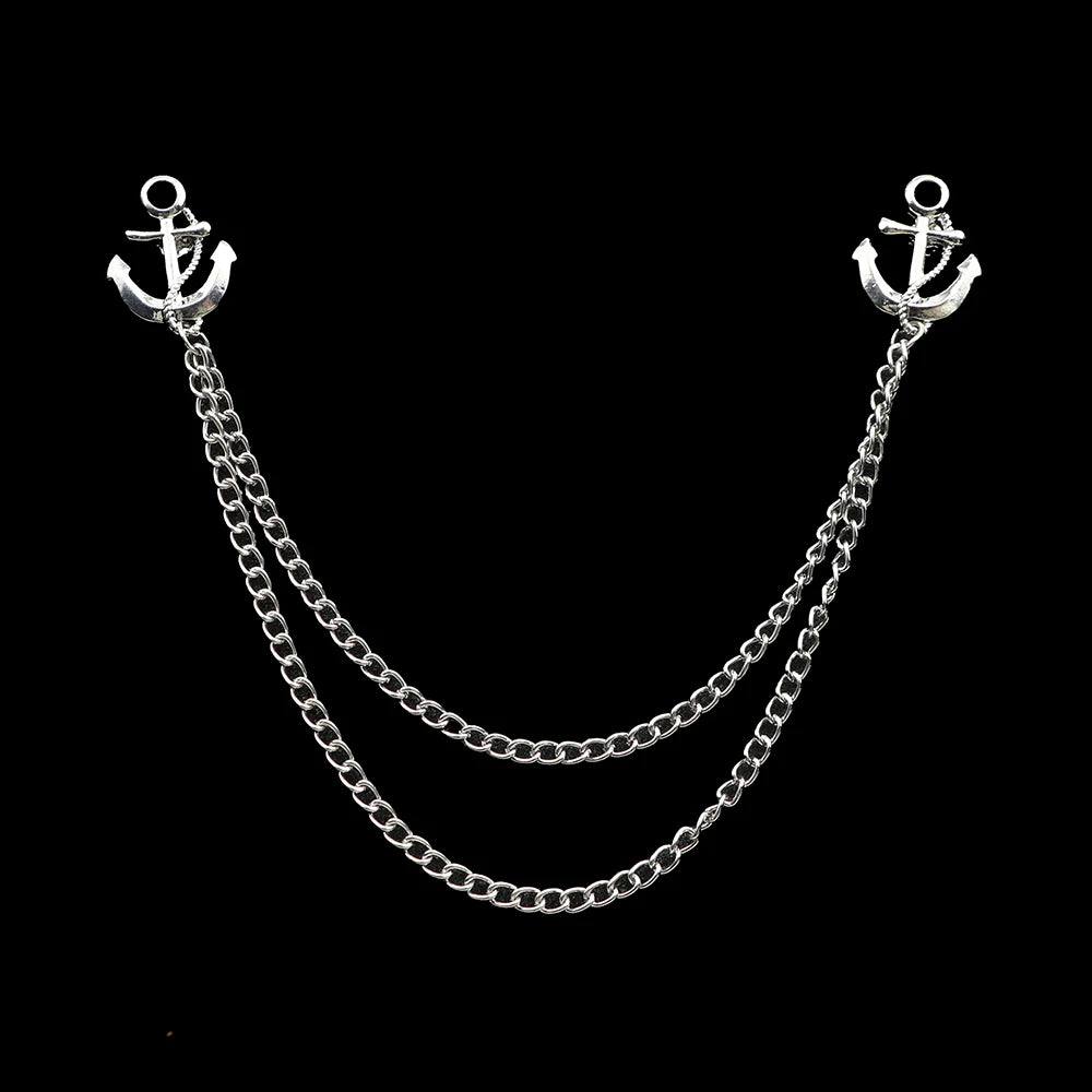 Fashion Gentleman Tassel Brooch – Men’s Suit & Shirt Lapel Pin with Chain, Pearl & Star for Wedding or Party