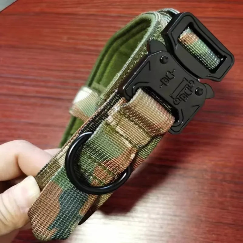 Nylon Tactical Dog Collar with Handle – Adjustable Durable Collar for Medium & Large Dogs Pet Accessories