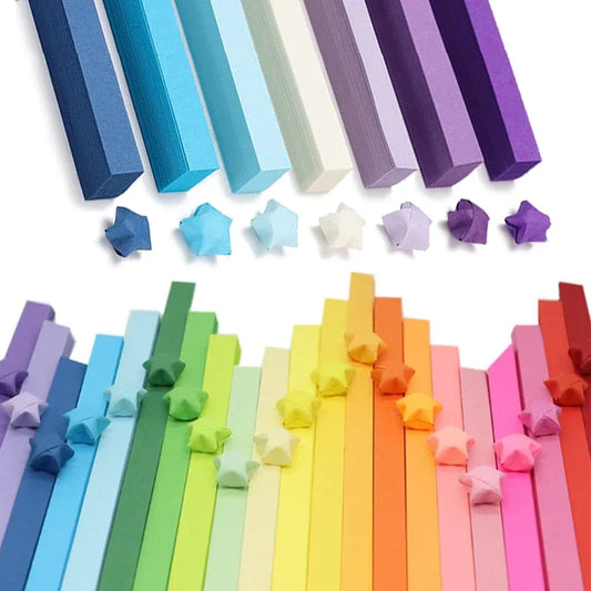 540 Sheets Origami Paper Strips – Colorful Double-Sided DIY Lucky Star Folding Craft for Home Decor