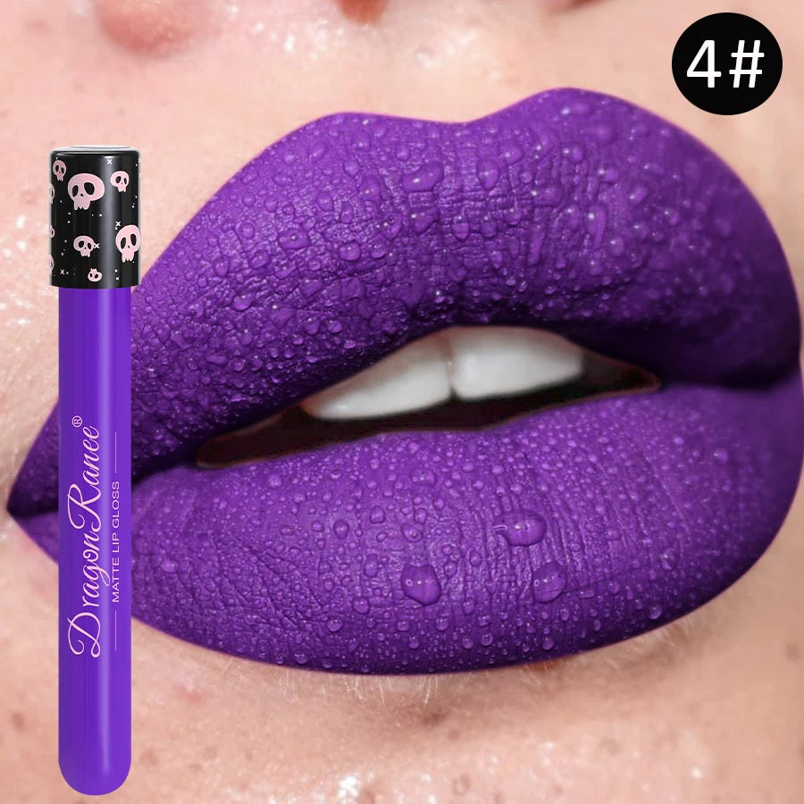 Colored Lip Gloss – Waterproof Matte Lip Glaze in Test Tube, Easy-to-Apply, Long-Lasting Party Lip Makeup