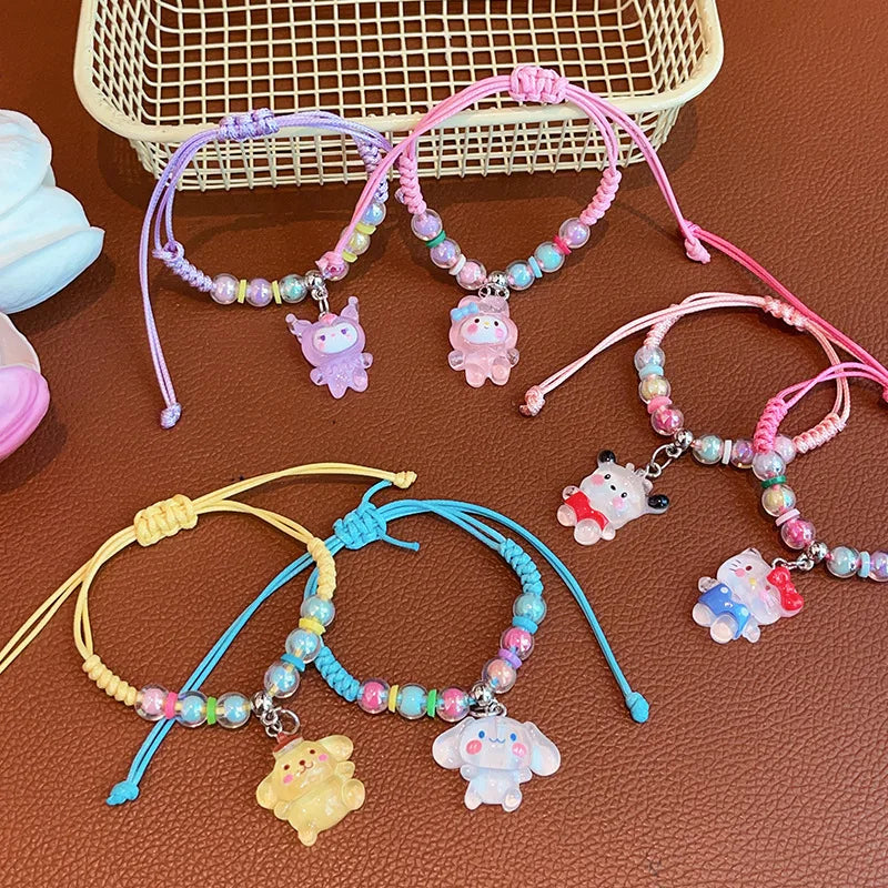 Cute KT Cat Kumi Adjustable Woven Rope Charm - Cartoon Character Accessory for Gifts, Festivals, Parties & Travel