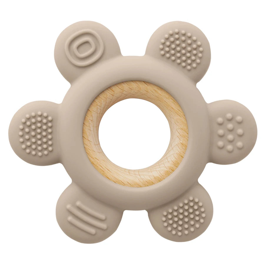 Baby Silicone Teether Necklace - Rudder Shape BPA Free Sensory Chewing Toy for Infant Teething Relief