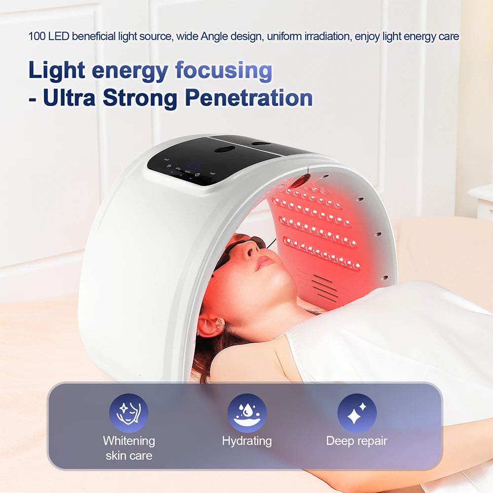 Foreverlily LED Face Mask PDT Machine – 7 Colors Light Photon Skin Rejuvenation, Facial & Body Beauty Spa with Nano Spray Mist
