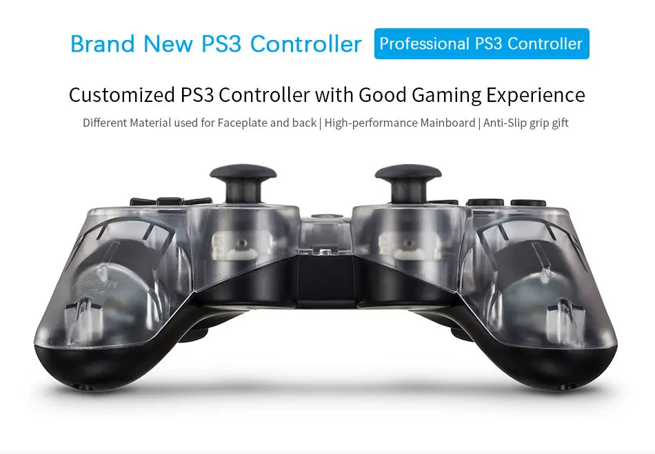 Wireless Transparent Dual Shock Controller for PS3 – Sixaxis Gamepad for Sony PlayStation 3 Console