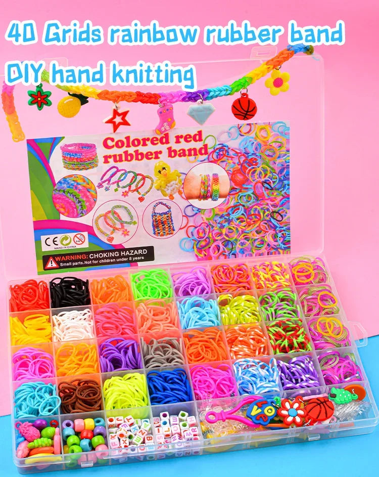Creative Rainbow Loom Bands Set – Colorful DIY Rubber Bracelet Making Kit for Girls’ Crafts and Birthday Gifts