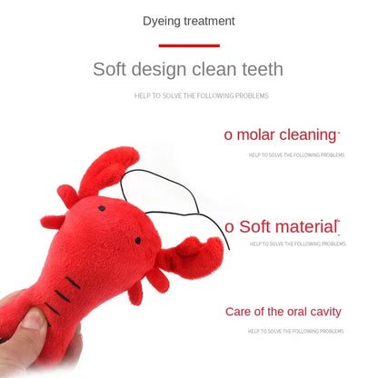 Cute Lobster Plush Dog Toy – Bite-Resistant Squeaky Chew Toy for Puppies & Cats, Fun Pet Accessory