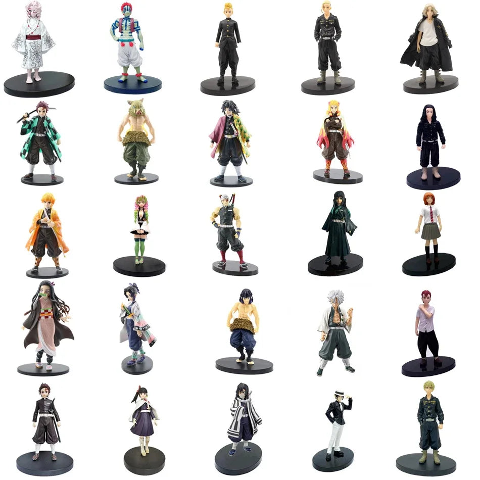 Anime Demon Slayer Kimetsu No Yaiba Action Figures – Tanjirou, Nezuko, Zenitsu & Inosuke PVC Model Toys