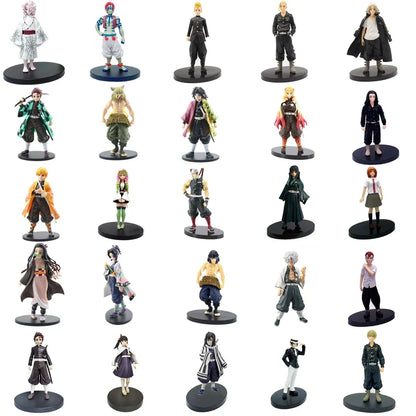 Anime Demon Slayer Kimetsu No Yaiba Action Figures – Tanjirou, Nezuko, Zenitsu & Inosuke PVC Model Toys