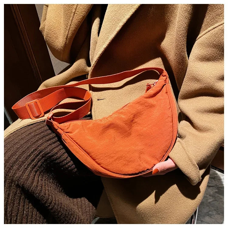 Casual Nylon Hobo Crossbody Bag for Women – Shoulder, Half Moon, Tote Travel Shopper & Purses
