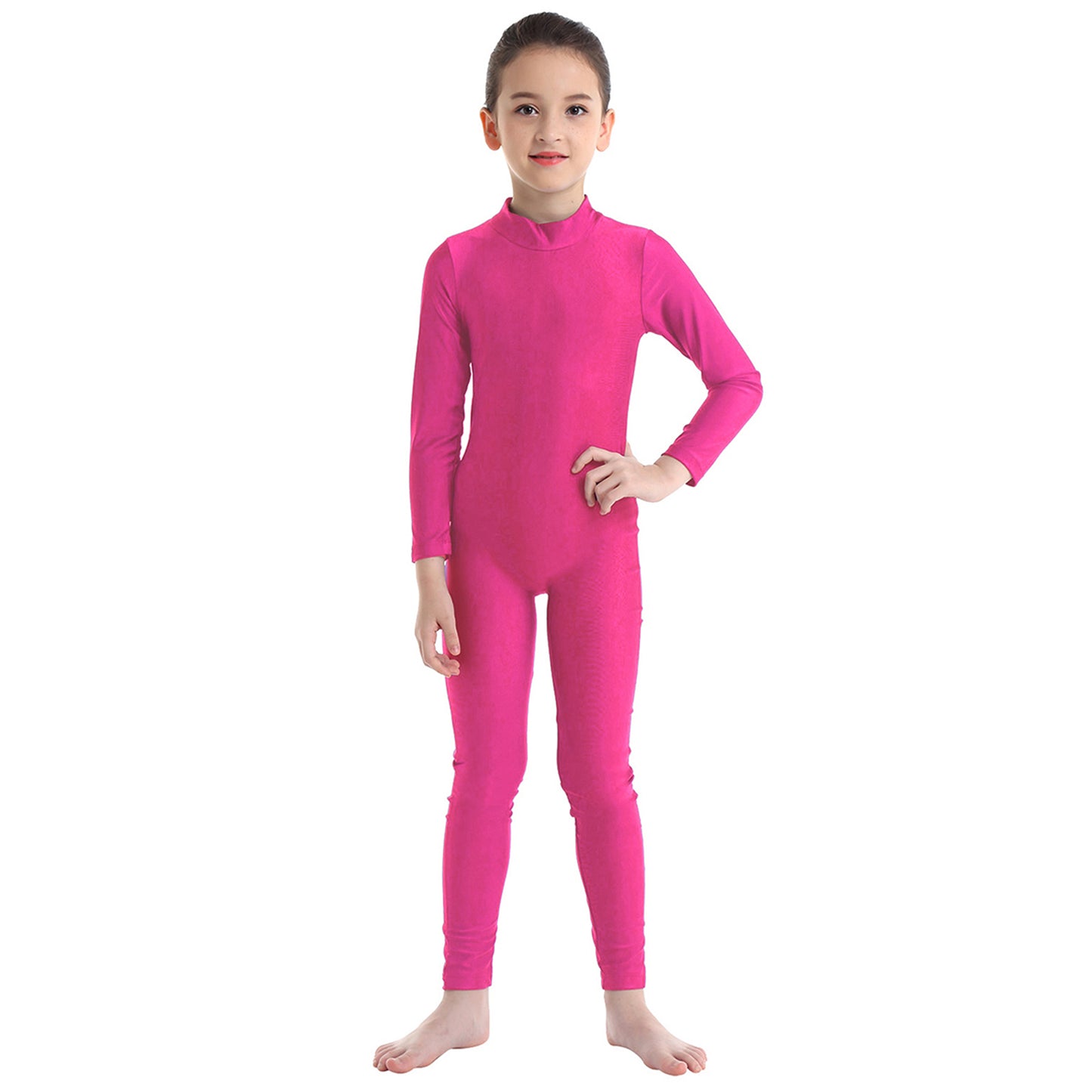 Kids Girls Full Body Gymnastics Bodysuit, Ballet Dance Jersey Leotard, Jumpsuit Sports Unitard, Children Dancewear and Sportswear