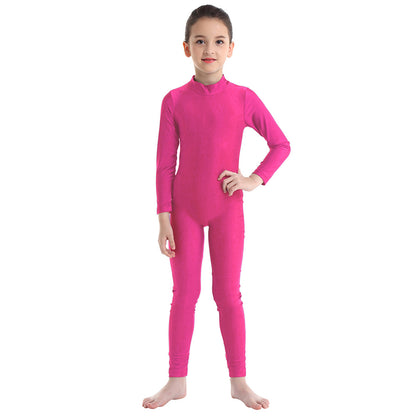 Kids Girls Full Body Gymnastics Bodysuit, Ballet Dance Jersey Leotard, Jumpsuit Sports Unitard, Children Dancewear and Sportswear