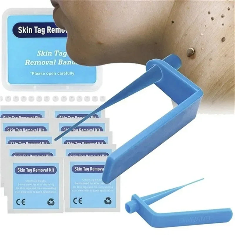 Skin Care Rubber Bands & Skin Tag Remover Kit — Mole & Wart Removal Tool for Face Care, Green Beauty & Health
