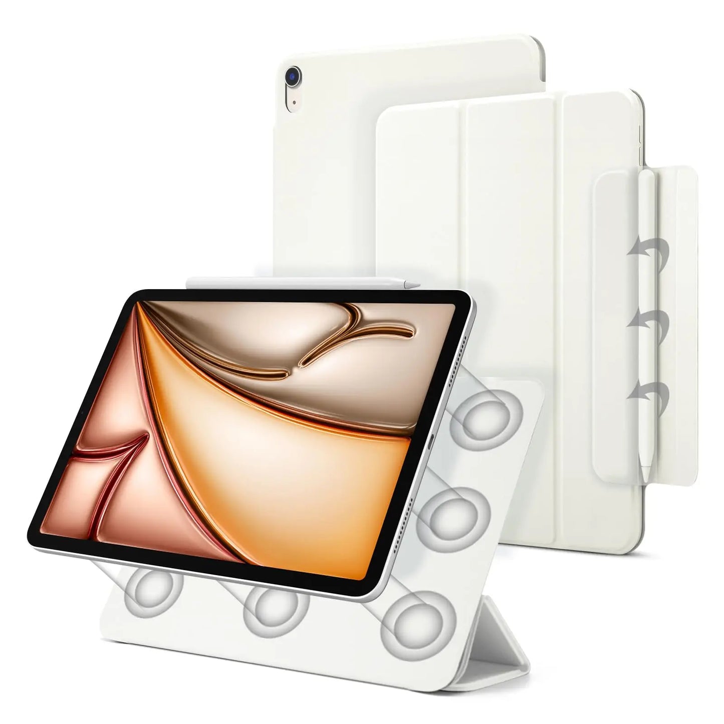Magnetic Trifold Stand Case for iPad Pro & Air – Slim Fit for iPad Pro 12.9, Air 5/6, M4/M2 (2024 & 10th Gen)