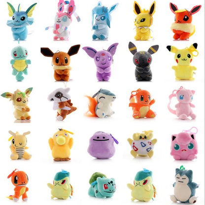20PCS Pokémon Plush Keychain Set – Eevee, Bulbasaur, Squirtle, Charmander & More Cute Toy Gifts