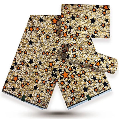 African Wax Print Fabric - 100% Cotton Nigerian Ankara Batik Material for Women’s Dresses