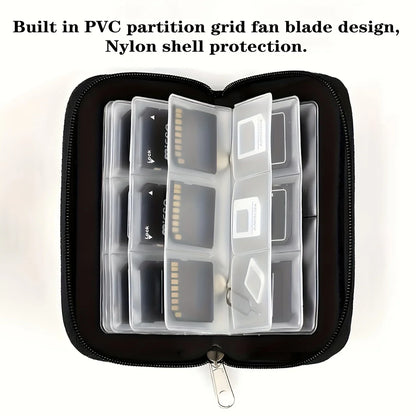 Memory Card Storage Bag – 22-Slot Wallet for CF, SD, Micro SD, SDHC, MS & DS Cards, Game Accessories Case