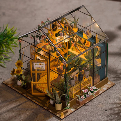 DIY Mini Dollhouse Kit - Handmade 3D Flower House Puzzle Model with Furniture Home Decor Gift