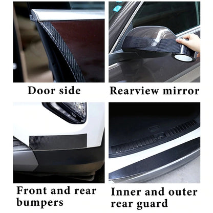 1PC Carbon Fiber Car Sticker | Pasting Protective Strip | Sill Rearview Mirror Anti-Scratch Tape | Waterproof Film