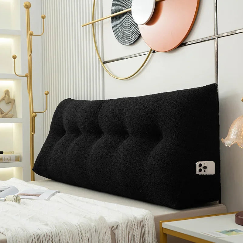 Large Triangular Headboard Wedge Pillow – Bed Rest Backrest Cushion with Removable Cover for Positioning Support