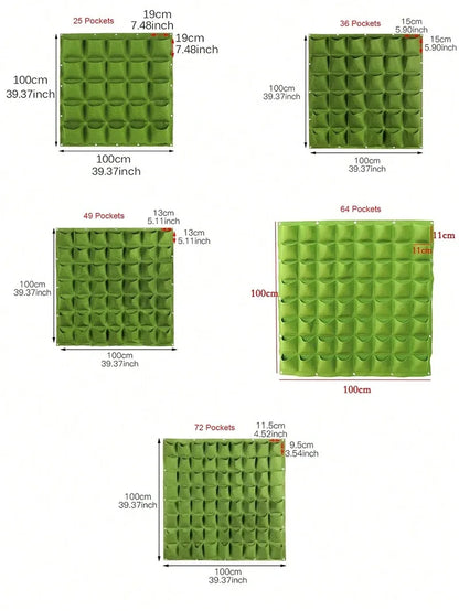 Wall Hanging Planting Bag – Multi-Pocket Vertical Garden Planter for Vegetables, Flowers, and Bonsai