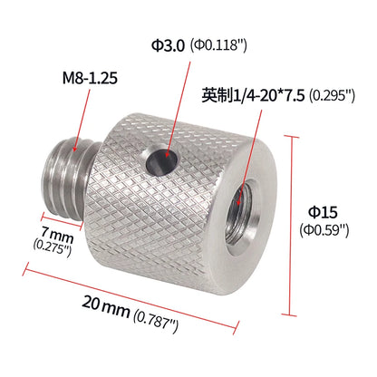 Reinforced Camera Screw Adapter - 1/4 to 3/8 Inch Male Female Thread Converter for Tripod Monopod Ball Head Light Bike Mount