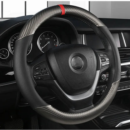 Fashion Universal Car Steering Wheel Cover — Breathable, Anti-Slip, 37-38cm Car Accessory
