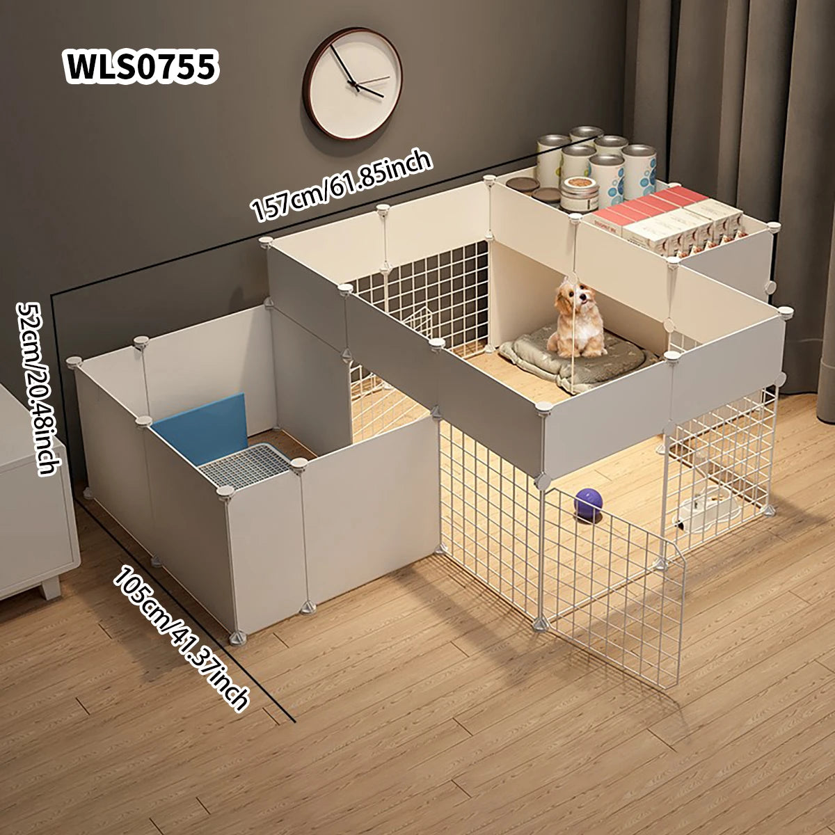 Pet Indoor Dog Fence – Small & Medium Dog House Kennel with Isolation Door