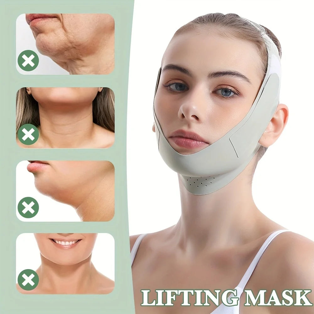 Reusable V-Line Face Slimming Band — Chin & Cheek Lift Facial Massage Strap for Women, Skin Care & Beauty Tool