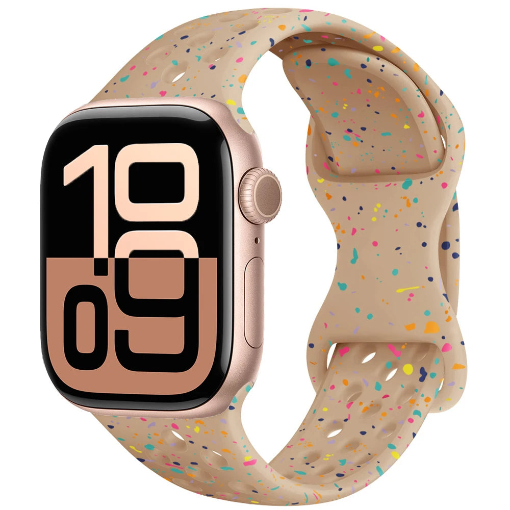 Silicone Apple Watch Strap - Breathable Wristband for Watch 11/10/9/8/7 Ultra 3/2 SE Series 49mm-41mm
