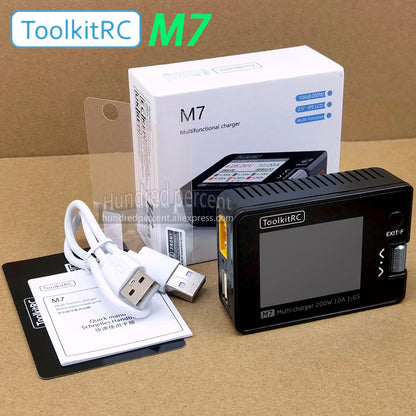 ToolkitRC M7 Smart Battery Charger - 1S–6S Lithium Battery Discharger & ESC Tester