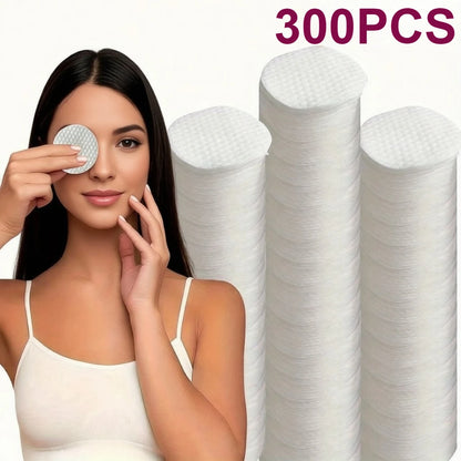 Round Facial Cleansing Pads - 300/600pcs Hypoallergenic Lint-Free Makeup Remover Wipes