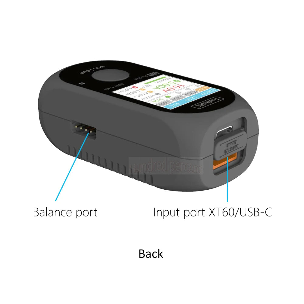 ToolkitRC M4Pocket V2 80W Mini Smart Charger – 5A Compact Outdoor USB-C Charger with XT30/XT60 Output for 1-4S LiPo, LiHV & LiFe Batteries