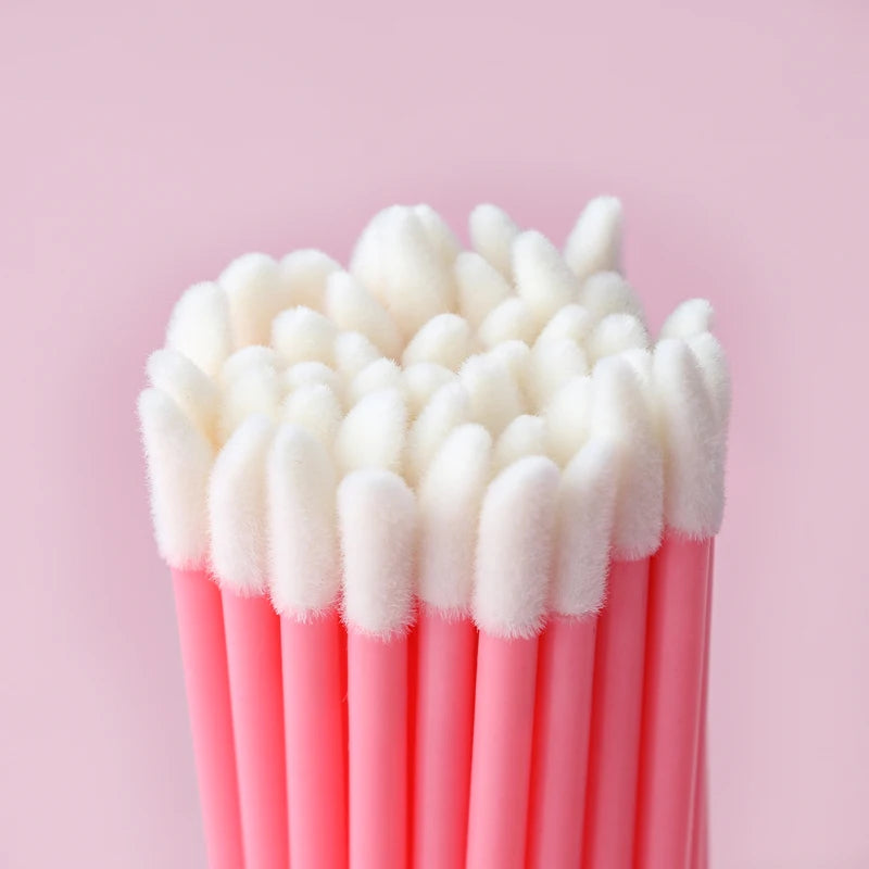 Disposable Lip and Eyelash Brush Set - 50 Pcs Mascara Applicators, Lipstick Wands, and Make-up Brushes for Cosmetic Beauty Tools