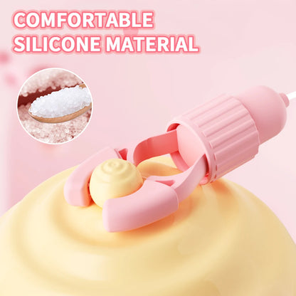 Vibrating Nipple Clamp Massager - Dual-Purpose Intimate Stimulation Toy for Adult Women with Breast & Clitoral Massage Functions
