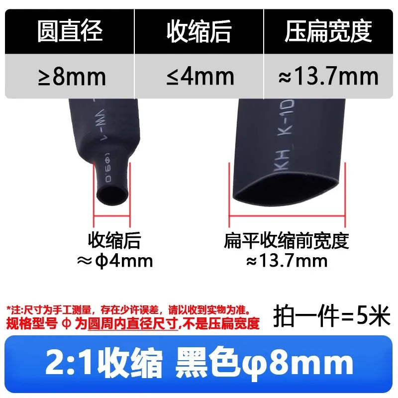 1M Transparent Heat Shrink Tube – 2:1 Shrinkable Sleeving Wrap for DIY Wire (6-25mm)