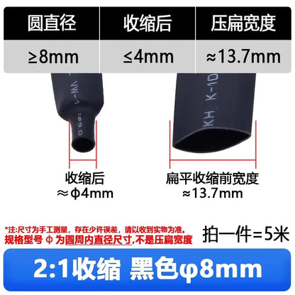 1M Transparent Heat Shrink Tube – 2:1 Shrinkable Sleeving Wrap for DIY Wire (6-25mm)