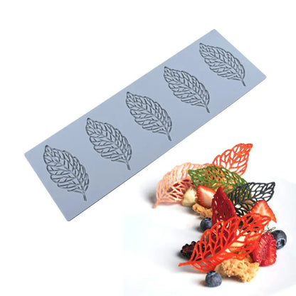 3D Cake Lace Silicone Mold — Leaves, Honeycomb & Butterfly Fondant Chocolate Stencil for Cake Decorating