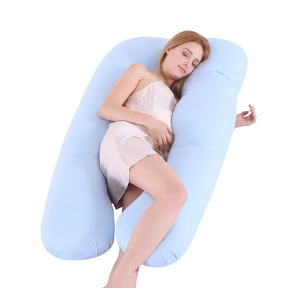 Soft Fleece U-Shaped Pregnancy Pillow – Multi-Function Side & Lumbar Support Cushion for Women