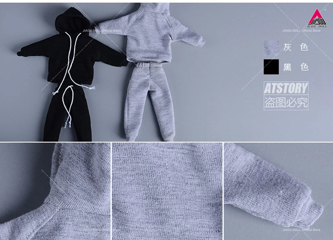 ATSTORY 1/12 Scale Hoodie & Pants Set — Male Clothes for 6" Soldier TBL SHF Action Figures & Dolls