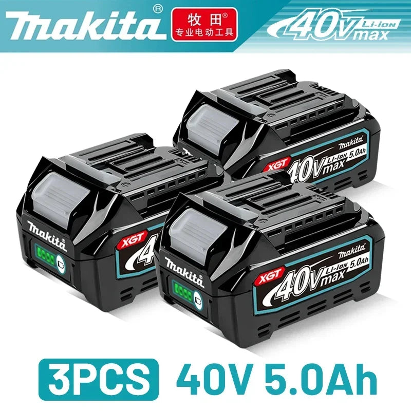 Makita XGT 40V Lithium Ion 5.0Ah Rechargeable Replacement Battery – Compatible with BL4020, BL4025, BL4050, BL4080