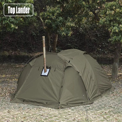 Fireproof Hot Tent for 2 People – Waterproof Extend Dome with Stove Jack & Snow Skirt, 4-Season Camping, Hiking, Hunting Winter Shelter