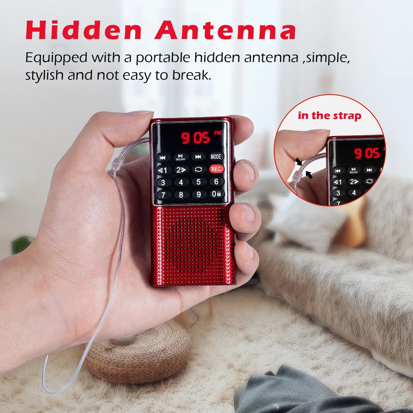 Mini Portable Pocket FM Radio – Handheld MP3 Walkman with Recorder & Rechargeable Battery