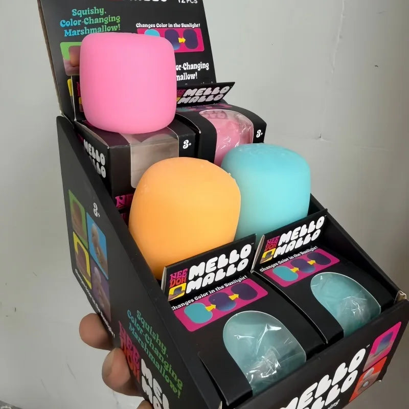 UV Light Reactive Squish Toy - Slow-Rising Marshmallow Fidget with Color Change