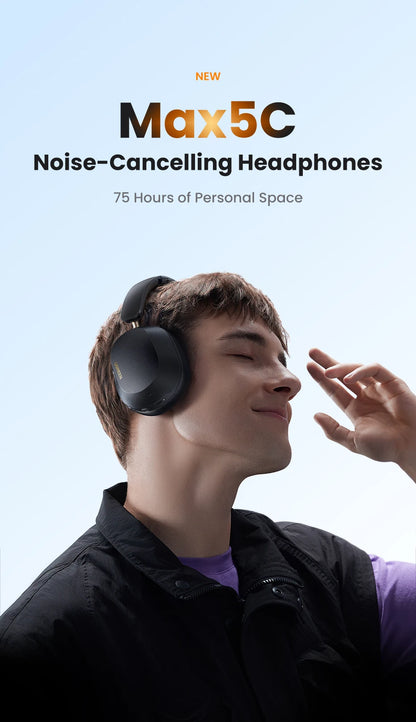 UGREEN Choice Max5c Wireless Bluetooth Headphones — 43dB ANC, Hi-Res LDAC, 75H Battery & Spatial Audio Earbuds