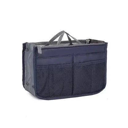 Women’s Nylon Makeup Organizer Insert Bag – Large Capacity Travel Cosmetic Handbag Liner & Tote Purse Organizer for Ladies