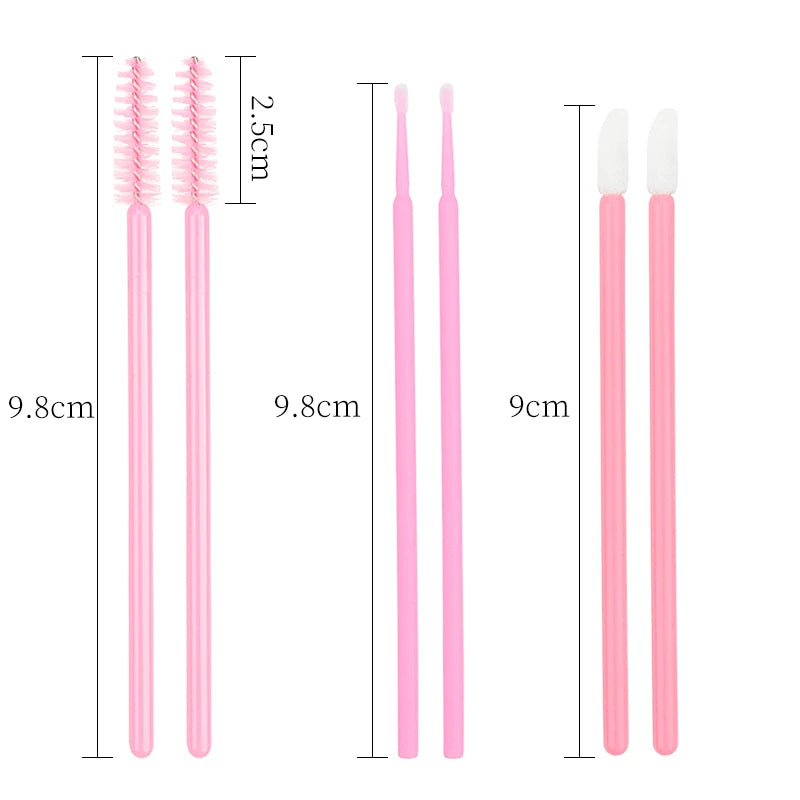 200pcs Eyelash Extension Makeup Set - Micro Brushes, Lash Removal Tools & Lip Line Brushes for Women