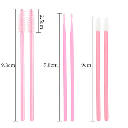 200pcs Eyelash Extension Makeup Set - Micro Brushes, Lash Removal Tools & Lip Line Brushes for Women