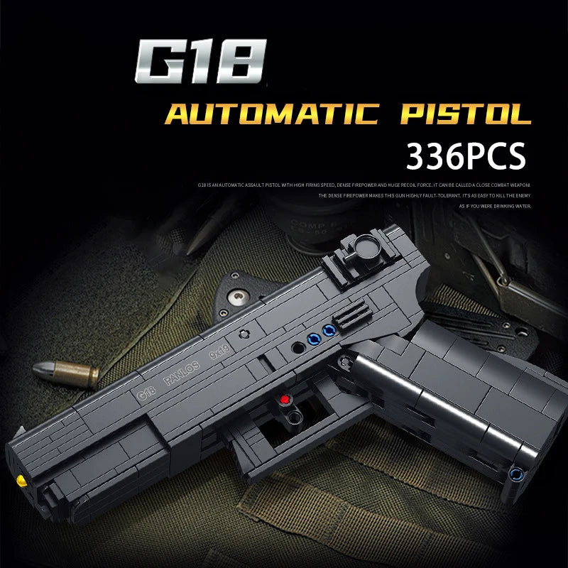 G18 Desert Eagle M1911 Pistol Gun Model – Military Series Building Blocks Toys for Kids and Boys