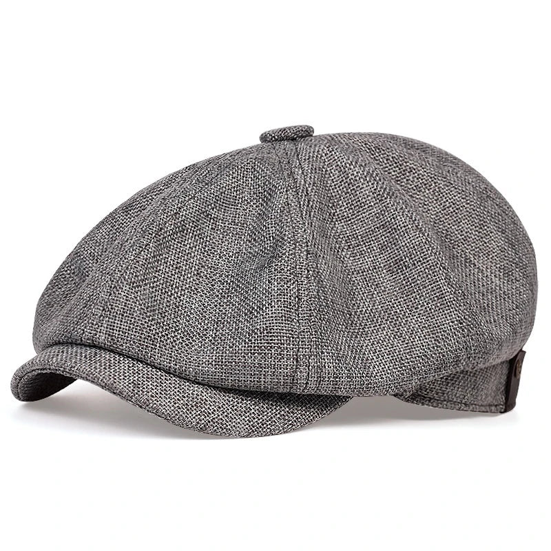 Retro Men’s Newsboy Cap — British Octagonal Herringbone Flat Painter Hat Autumn Winter Hip Hop Beret