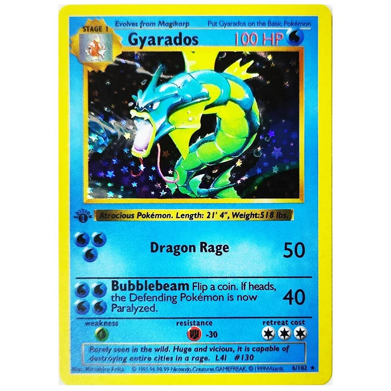 10pcs Pokémon 1996 1st Edition Collection Cards – Charizard, Shining PTCG Game Flash Cards, Anime Gift Toys